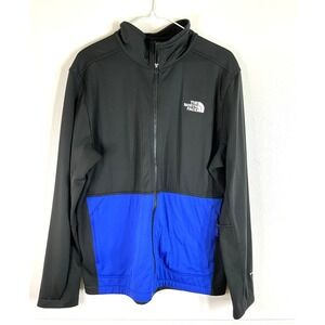 The North Face Fleece Lined Windwall Jacket Full Zip Black/Blue Men‎ Size L